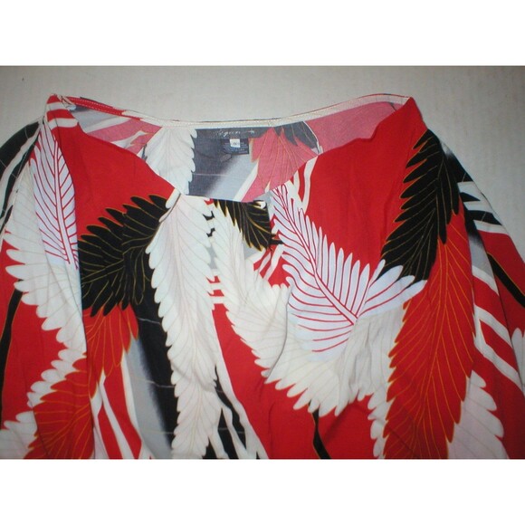 Womens New NWT $138 Tegan Blouse Red Raven Plummage Cowl Neck 0 White Black Gray - Picture 4 of 6